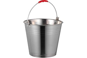 SPACE HOME Mayuela - Secchio con Manico in Metallo - Secchio per Cenere Camino, Acqua, Giardino, Multifunzione - Bidone en Metallo - Bidone per Cenere Camino, Acqua, Giardino - Bucket - 4 Litri