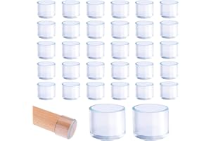 GZhaizhuan - Tapones para patas de silla, 32 unidades, 25 mm, plástico transparente, redondos, aptos para mesas y patas de sillas redondas con un diámetro de 25-27 mm, 2.5cm