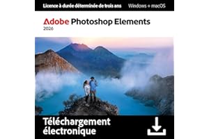Adobe Photoshop Elements 2026 |Licence 3 ans | 1 appareil |1 Usager|PC/Mac|Téléchargement