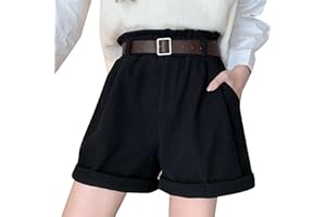 BOTCAM Lässige lose Cord-Shorts für Damen - Bermuda Shorts - Kurze Hose Damen - High Waist Shorts - Shorts mit Taschen - Strandshorts - Einfarbige - Bequeme Shorts - Sommer Hose Damen