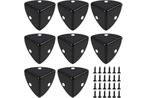 Jecdfs Set 8 Protezioni Angolari in Metallo Nero Opaco 23mm con Trattamento Antiruggine per Mobili in Legno, Baule, Scatole, Vintage Decor, Include Viti, Facile da Installare