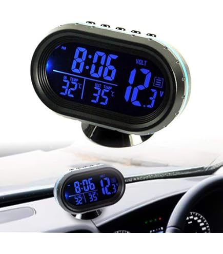 LED Embedded Indoor Outdoor Car Clock Date Thermometer Voltage Monitor - View #8
