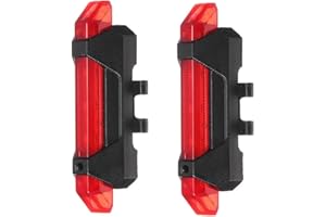 BARAC Luz Trasera para Bicicleta Recargable USB, 5 LED Potente Faro Trasero Bici, Muy Luminoso y Fácil de Instalar, Luces Máxima Seguridad Ciclismo