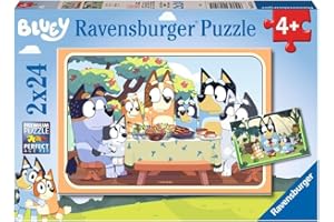 Ravensburger Kinderpuzzle 05711 - Auf geht's! - 2x24 Teile Bluey Puzzle für Kinder ab 4 Jahren