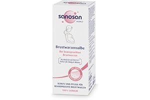 ‎SANOSAN sanosan Brustwarzensalbe klinisch getestet - 100% reines & natürliches Lanolin ideal für die Schwangerschaft & Stillzeit - Brustwarzen Salbe ohne Parabene, Farbstoffe & Duftstoffe (1x 30 ml)
