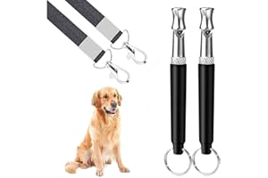 SUJAHHUJIQ 2Pack Dog Whistle, Dog Whistle to Stop Barking Neighbors Dog, Adjustable Ultrasonic Silent Dog Whistle, Professional Recall Dog Training Whistles with Lanyard