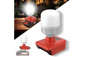 TEPULAS Cordless LED Work Light for Einhell with E27 LED Bulb, 12W 1300LM Super Bright LED Lamp Emergency Light for Einhell PXC 18V Battery for Camping Hiking Walking (No Battery)