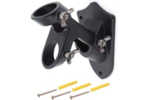 ShawFly Fahnenmast-Halterung Wandhalterung, Aluminiumlegierung, 45 oder 90 Grad, Fahnenmast-Halterung mit Schrauben, kann im Freien und Garten verwendet Werden(Schwarz)