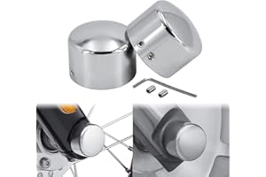 HDBUBALUS Tappi Copri Asse Anteriore Set Fit per Harley Sportster Xl 1200 Dyna Softail Fat Boy Touring Street Road Electra Tri Glide 2 Pezzi Chrome