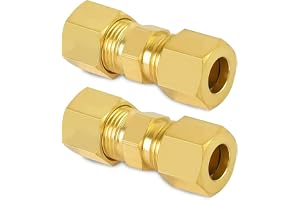 2 stycken 8 mm mässings kompressionsrör skruvanslutning, klämringskoppling