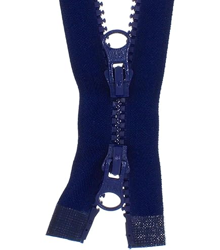 CasCab 2PCS #5 60cm Fermetures Éclair à Double Sens Séparables (Fermeture éclair à Ouverture) Pour La Couture De Vestes, Manteaux Et, Avec Des Dents En Métal Argenté (Ceinture Noir-2PCS