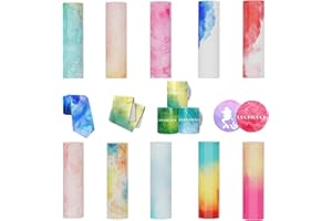 Creatorally Aquarell Infusible Transfer Ink Sheets, 10 Stück 11x30 cm Unschmelzbare Transfer-Tintenblätter, Farb und Mustertransferfolie Sublimationstintenblatt für Personalisierte DIY
