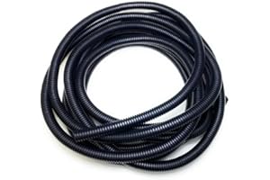 ON1SHELF Black Conduit Split Plastic Flexible Cable Tidy Solution Tube Trunking 19.5mm - 10m