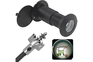PVFZXS Türspion mit Sichtschutz 200° Weitwinkel Optische Glaslinsen Bohrloch Ø 16mm-21mm Messing Spion mit Bohrer Einstellbare Länge Türspion aus Messing für 35-60mm Dicke Türen (Mattschwarz)