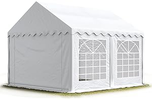 TOOLPORT Tendone per Feste 3x4 m PVC Bianco 100% Impermeabile Gazebo da Giardino Tendone da Esterno Tenda Party