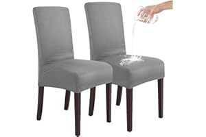 SHENGYIJING Stretch Set of 2 or 4 or 6 Waterproof Dining Chair Covers for Dining Room, Removable and Washable Chair Protector Seat Covers for Hotel, Wedding, Kitchen