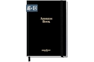 HÄFFT paper&you® - Rubrica per indirizzi A6+ con registro A-Z e 120 g/m², carta premium "Black Edition", libro per contatti, compleanni e password, sostenibile e rispettoso dell'ambiente