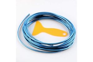 Tuokay, 32.8ft 10m Car Trim Interior Decorative Strip, Electroplated Car Moulding Trim, Car Gap Filler, Car Mods (Blue)