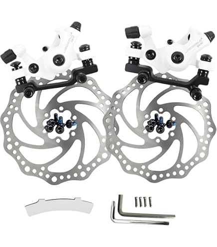 Set di Freni Idraulici a 4 Pistoncini con Passaggio Interno,Freno a Disco Anteriore da 850mm e Posteriore da 1600mm per Mountain Bike,set di Freni Idraulici Prebilanciati con Adattatore di Montaggio