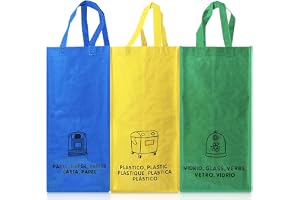 Kompakta och ekonomiska återvinningsfack – inkluderar förvaringsväska för plastpåsar – idealisk återvinningsbehållare 3 fack, återvinningsväskor för små utrymmen