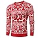 Produktbild Soupliebe Herren Herbst Winter Weihnachten Print Strickjacke Xmas Langarm Bluse Tops