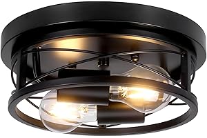 GIGGI Round Black Ceiling Light, 2-Way Ceiling Lights with E27 Flush Light Fittings Ceilings, Ceiling Lighting for Chandeliers Ceiling Light, Ceiling Lights Living Room, Bedroom, Hallway & Kitchen