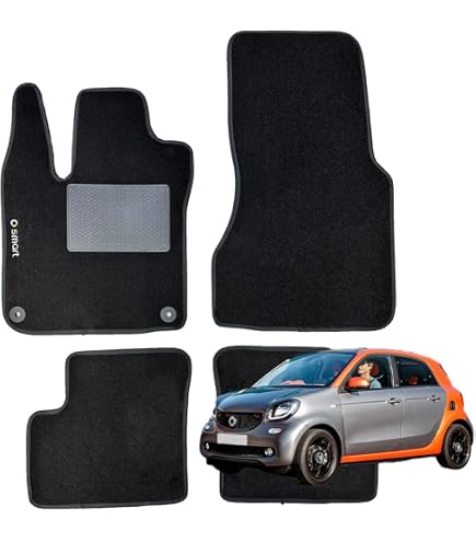 Tappetini Auto Smart ForTwo W453 - Dal 2014, Su Misura Con Battitacco Rinforzato