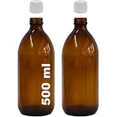 Afracam Amber Ecza Şişesi, 500 ml, Kahverengi Cam, Plastik Contalı Kilit Kapak, Hava ve Sıvı Sızdırmaz, 28mm Ağız &Ccedil;aplı, Parf