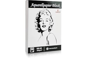 KUNSTIFY Bloc de dibujo para acuarela, bloc de papel de dibujo, papel de acuarela para acuarela, acuarela, bloc de dibujo en blanco, papel de dibujo (A6-50 hojas)