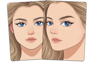 DELORIGIN 2 pizarras de ejercicios para pintar caras, reutilizables, para practicar maquillaje, tamaño A4, maniquí facial y corporal para principiantes (niña rizada beige)