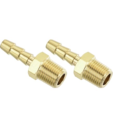 2 Pezzi Raccordo A Gomito In Ottone 10mm Con Filetto Maschio 1/4' BSP Per Tubo Aria, Acqua, Olio E Gas - 6
