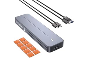 VCOM M.2 NVMe Enclosure, 10Gbps SSD Enclosure with USB 3.1 Gen 2, Aluminum NVMe PCIe to USB Adapter with Cooling Pad, Supports UASP & TRIM, M&B Key/M Key in 2230/2242 /2260/2280 SSDs