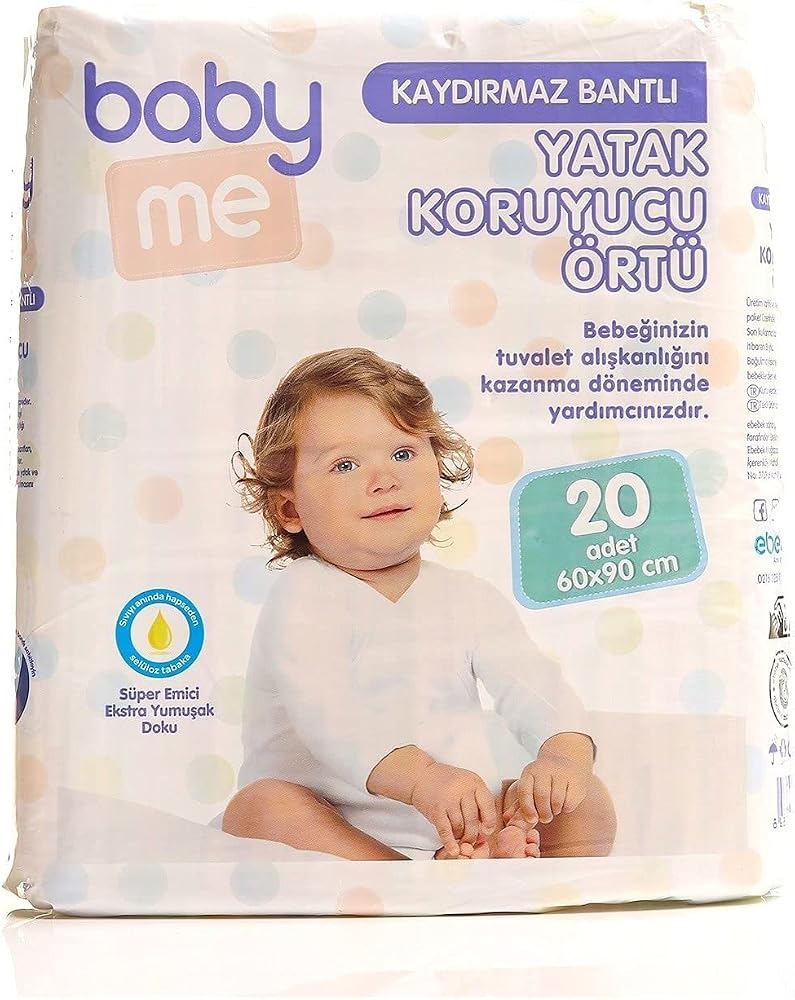 baby me Kaydırmaz Bantlı Yatak Koruyucu Örtü 60x90 cm 20 Adet No_color 60x90