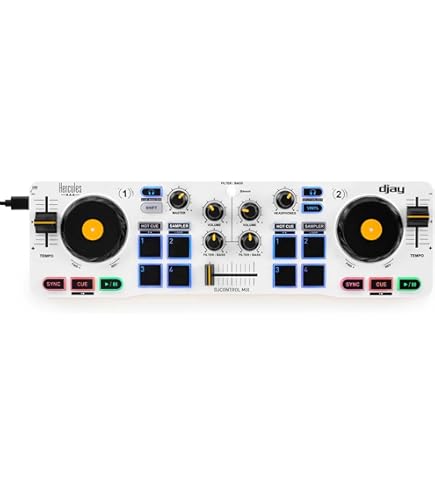 DJ mixer voor kinderen van 3 12 jaar, DJ controller, muziekinstrument met microfoon, 100 geluidseffecten, verlichting, accu. Cadeauspeelgoed voor DJ Mixer jongens meisjes van 3 5 6 7 8 9 10 12 jaar