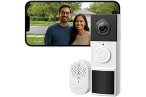 Tapo D210 Sonnette sans Fil avec caméra Exterieur 2K 3MP, IP65 étanche, Ultra Grand Angle 160°, Vision Nocturne en Couleur, Détection Humaine AI Gratuite, Audio Bidirectionnel, Installation Facile