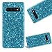 Produktbild Handyhülle für Samsung Galaxy S10 Plus,CESTOR Luxus Bunt Glänzend Kristall Ultra Dünn Weich Flexibel TPU Silikon Gummi Schlank Leicht hülle mit Metal Finger-Ständer für Samsung Galaxy S10 Plus,Blau