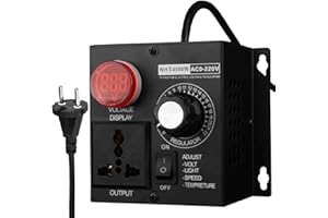 GOMETY Variateur de Vitesse pour Moteur AC 220V 10 A 4000W, Dc-51 Régulateur de Moteur, Régulateur de Vitesse, Régulateur de Tension, Contrôleur de Vitesse du Ventilateur pour meuleuses d'angle souffleurs