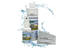 PANDACLEANER Nettoyant pour lunettes | Spray de 50 ml + recharge de 250 ml | Sans alcool | Nettoyage sans traces et formule anti-buée | Fabriqué en Allemagne