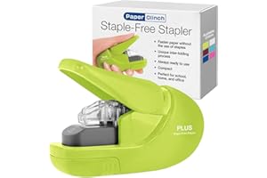 PLUS Japan Graffatrice senza graffette verde, spilla fino a 5 pagine senza graffette