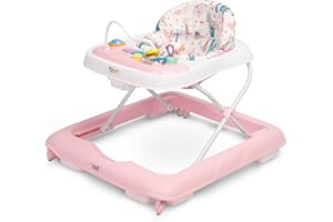 CARETERO BEST FOR BABIES CARETERO - Lauflernhilfe für Babys - Babywalker Nel - ab 6 Monaten mit Lerntafel - Spiel und Lauflernwagen - Laufen Lernen und Entwicklung der Feinmotorik - Spielecenter Laufstuhl Laufhilfe - Rosa