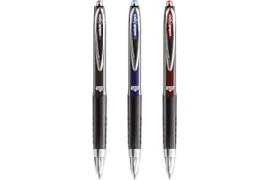 ‎UNI-BALL uni-ball Signo UMN-207 Gel-Tintenroller, einziehbar, Schwarz, Blau und Rot, 3 Stück