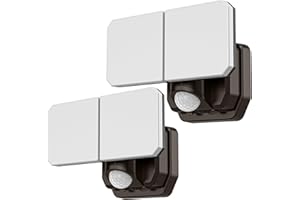 FLITI Brighter Battery Powered Motion Sensor Security Lights（2Pack,1000LM Dusk to Dawn LED Wireless Flood Lights,with 2 Adjustable Head, IP65 Waterproof Outdoor Lights for Yard