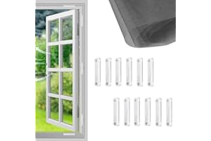 EHOTER 12 Pièces Clips De Fixation D'écran Pour Moustiquaires, Boucle D'écran Magnétique Pas De TR Et Pas D'installation De Poinçonnage Clip Adhésif Pour Bloquer Les Moustiques (Blanc)