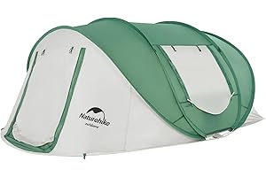 Naturehike Tienda de campaña para 3 – 4 personas, gran espacio, fácil instalación, tienda familiar con cuatro lados de ventilación, resistente al agua, tienda instantánea automática para festivales,