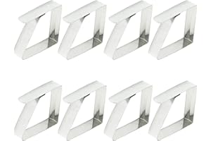 SZXMDKH 8pcs Outdoor Tablecloth Clips, Flexible Adjustable Stainless Steel Tablecloth Holders for Outside Tables, Table Cloth Clips for Restaurant Picnics Graduation Party