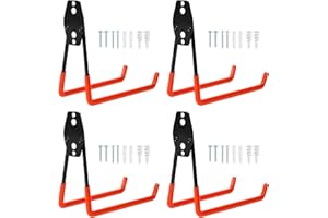Faankiton 4PCS Utility uchwyt ścienny hak garażowy, stal Heavy Duty, uchwyty garażowe, wieszaki na narzędzia do ściany garażu