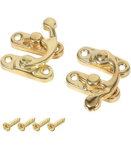 2 Crochets Verrouillage Droits Style Vintage - Alliage Zinc, Pour Boîtes/Bijoux/Meubles