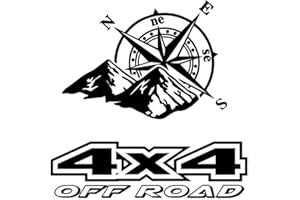GOBFAR Pegatina de Coche, Pegatinas 4x4 Off Road + Pegatinas para Coche brújula, 2 Piezas 4x4 Off Road + Calcomanía de Brújula de Montaña Calcomanías Gráficas de Brújula Automática para Vehículos Todoterreno
