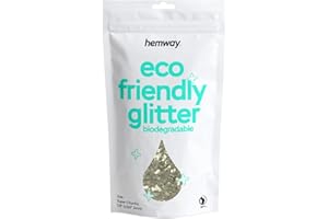 HEMWAY Purpurina biodegradable color champán dorado ecológica A base de plantas súper gruesa para rostro cuerpo cabello manualidades resina festivales maquillaje sombra de ojos 100g/3,5 oz