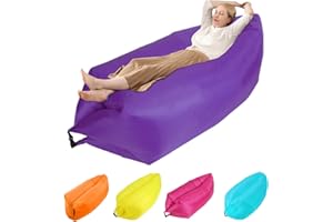 plplaaoo Inflatable Lounger Inflatable Couch for Travelling,Outdoor Camping Beach Chair,Inflatable Loungers Portable Foldable Air Sofa Matress for Outdoor Camping Beach Party (Púrpura)